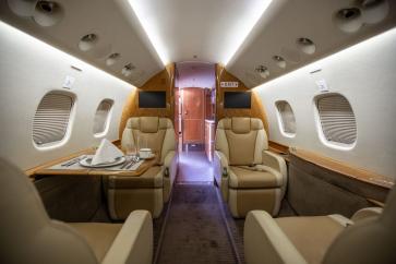 Cabin of an Embraer Legacy 650