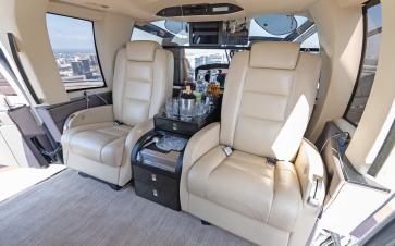 This Airbus H155 features a luxury interior seating for up to six passengers. 