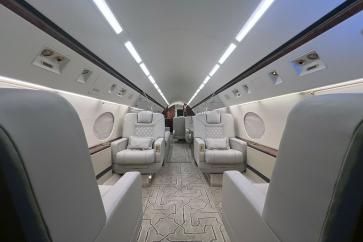This Gulfstream Jet offers spacious cabin for 12 passengers.
