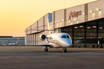 Gulfstream charter jet at the Addison Airport in Dallas