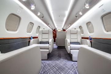 N529GB Legacy 600 Features a Three-Zone cabin layout.