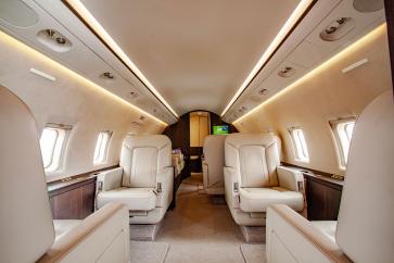Bombardier Challenger 604 offers a spacious two-zone cabin for up to 12 passengers. 